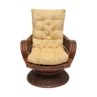 Кресло-качалка с подушкой Tetchair ANDREA Relax Medium Pecan Washed античный орех, ткань 9093