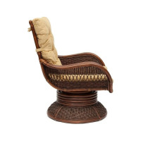 Кресло-качалка с подушкой Tetchair ANDREA Relax Medium Pecan Washed античный орех, ткань 9093