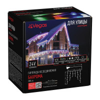 Электрогирлянда VEGAS Бахрома 288 разноцветных LED ламп, 12x0.6 м 55159