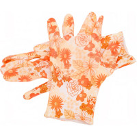 Садовые перчатки СПЕЦ Garden Flowers полиэстер, с прозрачным нитриловым покрытием, р. S/7 GF-PN-05S