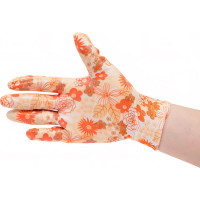 Садовые перчатки СПЕЦ Garden Flowers полиэстер, с прозрачным нитриловым покрытием, р. S/7 GF-PN-05S