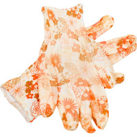 Садовые перчатки СПЕЦ Garden Flowers полиэстер, с прозрачным нитриловым покрытием, р. М/8 GF-PN-05M