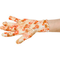 Садовые перчатки СПЕЦ Garden Flowers полиэстер, с прозрачным нитриловым покрытием, р. М/8 GF-PN-05M