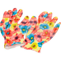 Садовые перчатки СПЕЦ Garden Flowers полиэстер, с прозрачным нитриловым покрытием, р. S/7 GF-PN-03S