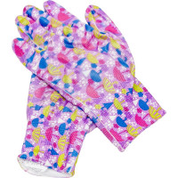 Садовые перчатки СПЕЦ Garden Flowers полиэстер, с прозрачным нитриловым покрытием, р. L/9 GF-PN-02L