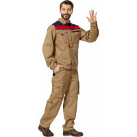 Куртка Эксперт Спецодежда Рольф 1 бежевый/темно-синий/красный, р. 60-62, рост 170-176 6446000048002