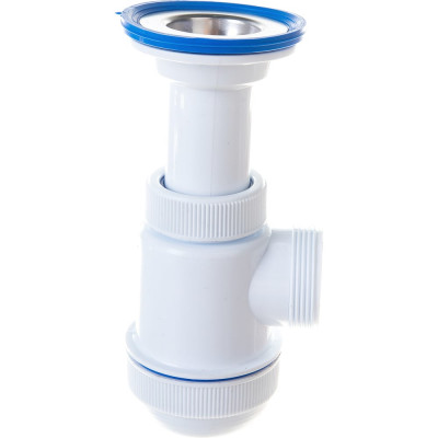 Сифон VIRPLAST "МИНИ Элит" 1.1/2 литой выпуск, нерж.чашка 63 мм и гофрой 40/50 L800мм арт.678 100313 30980678