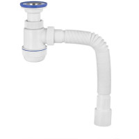 Сифон VIRPLAST "МИНИ Элит" 1.1/2 литой выпуск, нерж.чашка 63 мм и гофрой 40/50 L800мм арт.678 100313 30980678