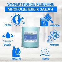 Нетканый протирочный материал Puretech W68 плотность 68 гр/м2, цвет голубой, размер 38x30см 500 л/рулон W68385