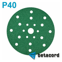 Материал абразивный в кругах 150 мм, 21 отверстие, на пластиковой основе, Р40, 50 шт BETACORD 605.0040