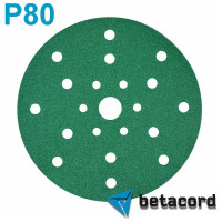 Материал абразивный в кругах 150 мм, 21 отверстие, на пластиковой основе, Р80, 50 шт BETACORD 605.0080