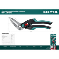 Многофункциональные прямые технические ножницы KRAFTOOL Bulldog 250 мм 23203