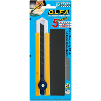 Нож с выдвижным лезвием OLFA в комплекте с лезвиями 5 шт, 25мм OL-H-1BB/5BB