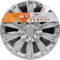 Колесные колпаки Airline Торнадо 16", серебристый, карбон, комплект 2 шт. AWCC-16-29