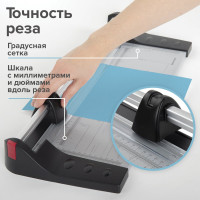 Роликовый резак BRAUBERG EXTRA A3, до 10 л, длина реза 480 мм, металлическое основание 532326