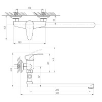 Смеситель для ванны с душем ПРОФСАН ПСМ См-ВУОРНШлА PSM-104-21