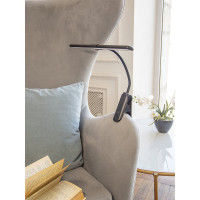 Светодиодный светильник Лючия L555 "FLEX Accu Clip" черный аккумулятор на прищепке 10W 3000K 4606400512820