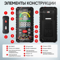Профессиональный цифровой смарт мультиметр iCarTool CATIII 1000V, СATIV 600V, TrueRMS, AC/DC IC-M116