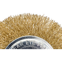 Щетка-крацовка дисковая со шпилькой, витая латунированная проволока, 100 мм GROSSMEISTER 021118003