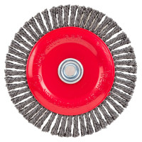 Щетка-крацовка дисковая, плетенная стальная проволока, 150 мм, М14 GROSSMEISTER 021128003