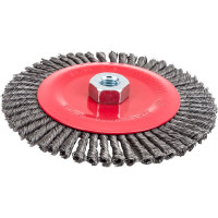 Щетка-крацовка дисковая, плетенная стальная проволока, 150 мм, М14 GROSSMEISTER 021128003