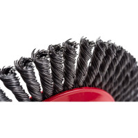 Щетка-крацовка дисковая, плетенная стальная проволока, 150 мм, М14 GROSSMEISTER 021128003