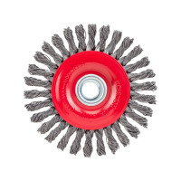 Щетка-крацовка дисковая, плетенная стальная проволока, 100 мм, М14 GROSSMEISTER 021128001