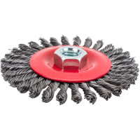Щетка-крацовка дисковая, плетенная стальная проволока, 100 мм, М14 GROSSMEISTER 021128001