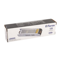Электронный трансформатор FERON для светодиодной ленты 60W 12V (драйвер), LB009 48008