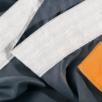 Готовая штора Moroshka Don`t cross 160x260 см, крепление шторная лента, серый/черный 919-207-01