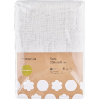 Тюль Moroshka Narassvete 250x260 см, крепление шторная лента, белый/зеленый 940-206-02
