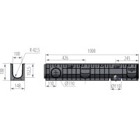 Лоток Aquastok ЛВП Norma DN100 H180 C250 1000x148x180 (11018) 549086