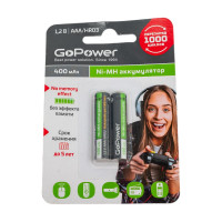 Бытовой аккумулятор GoPower HR03 AAA BL2 NI-MH 400mAh 00-00018319