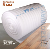 Подложка (8 мм, 1,05x25 м, 26,25 м2) Izoway 16034