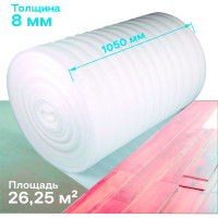 Подложка (8 мм, 1,05x25 м, 26,25 м2) Izoway 16034