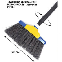 Совок со щеткой для уборки LAIMA "ЛЕНИВКА XL" 24x22 см (зубчики для чистки щетины), щетка 16x8 см 608212