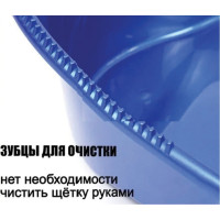 Совок со щеткой для уборки LAIMA "ЛЕНИВКА XL" 24x22 см (зубчики для чистки щетины), щетка 16x8 см 608212