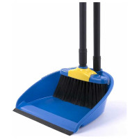 Совок со щеткой для уборки LAIMA "ЛЕНИВКА XL" 24x22 см (зубчики для чистки щетины), щетка 16x8 см 608212