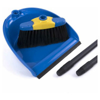 Совок со щеткой для уборки LAIMA "ЛЕНИВКА XL" 24x22 см (зубчики для чистки щетины), щетка 16x8 см 608212