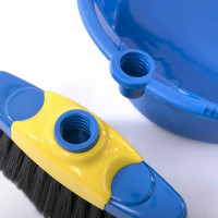 Совок со щеткой для уборки LAIMA "ЛЕНИВКА XL" 24x22 см (зубчики для чистки щетины), щетка 16x8 см 608212