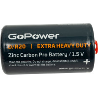Батарейки GoPower R20 D Shrink 2 Heavy Duty 1.5V 12 шт. в уп. 00-00015597