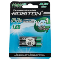 Аккумулятор ROBITON 2шт. 1000NZAAA-2 Ni-Zn AAA 1000мВтч, 550мАч 15020