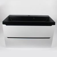 Кварцевая раковина для ванной комнаты Uperwood Classic Quartz 90 см, черная матовая, уголь 291030011