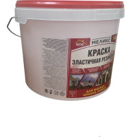 Краска эластичная резиновая для фасада, цоколя, кровли Меликс (База С) 14 кг MOS-14КЭРФЦК01