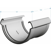 Соединитель желобов DOCKE LUX пломбир PVLS-1044