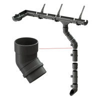 Колено DOCKE LUX 45 графит PVLA-1086