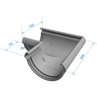 Угловой элемент DOCKE LUX 90 графит PVLC-1086