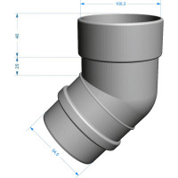 Колено DOCKE LUX 45 пломбир PVLA-1044