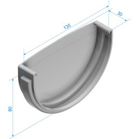 Заглушка DOCKE Dcke STANDARD (120 мм; серый 7024) PVTG-1045