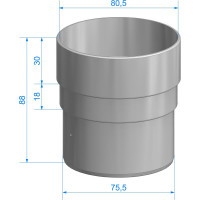 Соединительная муфта DOCKE STANDARD (80 мм; серый 7024) PVTN-1045